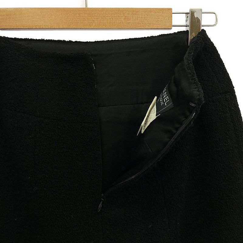 Chanel | 90s- 1994aw Wool Tweed Back Zip Skirt Fully Lined With Coco Mark | 40