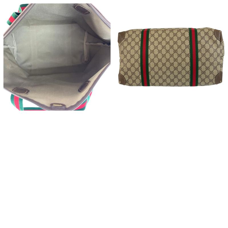 Gucci Vintage Old Gucci Sherry Line GG Supreme Canvas Tote Bag Women 504097