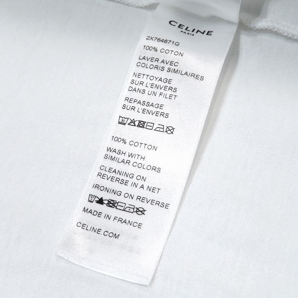 Celine White Size L Loose Fit Logo Print 2x764671q Apparel Cut And Sewn Men's