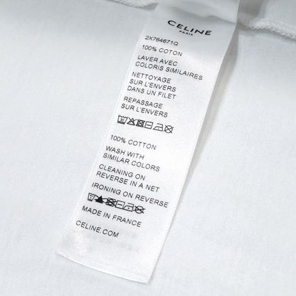 Celine White Size L Loose Fit Logo Print 2x764671q Apparel Cut And Sewn Men's