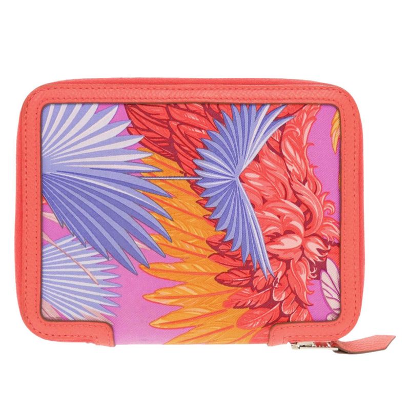 Hermes Soie Coeur Flamingo Party Agenda Silk Vaux Epson Silver Hardware Rose