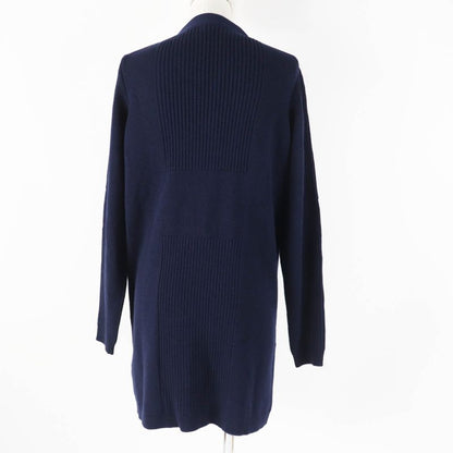 Hermes 21AW 100% Cashmere H Motif With Serie Buttons Long Cardigan Dark Navy