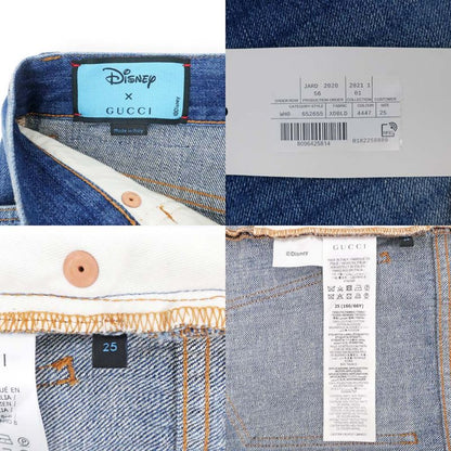 Gucci Disney Collaboration Denim Shorts Donald 652655 25 Inch Ladies