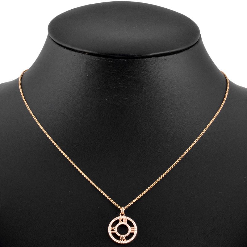 Tiffany & Co Tiffany & Co Atlas Open Circle Necklace With Diamonds 18K Pink
