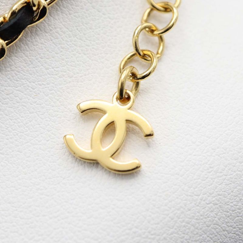 Chanel Roller Skate Necklace Pendant F24 COCO Faux Pearl Rhinestone Gold Color