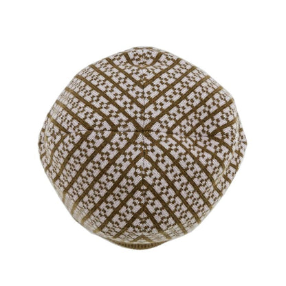 Hermes Knit Hat Beanie Brown Pink M Size Cashmere Hat Cap Women's