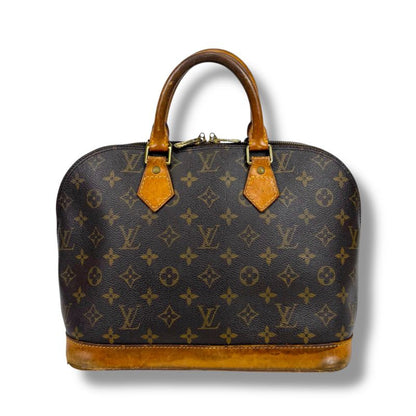 Louis Vuitton Alma PM Monogram Leather Handbag Brown Mini Tote Bag