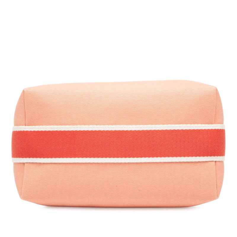 Hermes Brid A Brag PM Handbag Pouch Guava Pink Silver Hardware Canvas Women