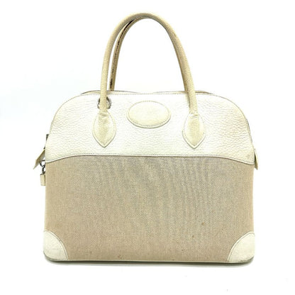 Hermes Handbag Bollide 35 Toile Ash White