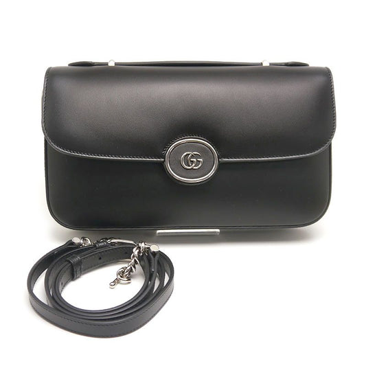 Gucci Petite GG Leather 2WAY Handbag 739721 Crossbody Black