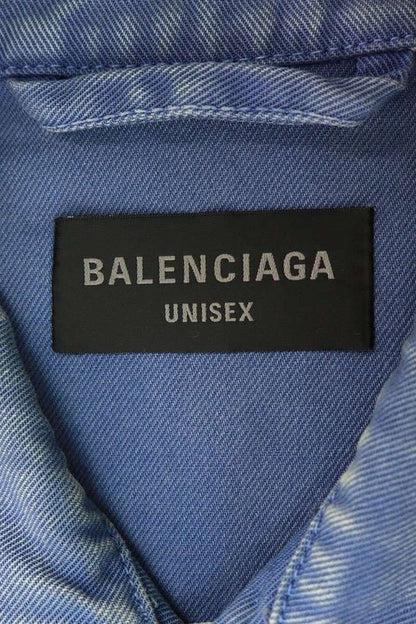 Balenciaga 783660 Tqw53 Graphic Washed Denim Jacket Men's S
