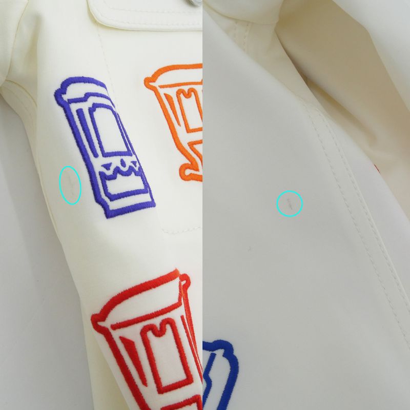 Hermes Multicolor Embroidery Jacket 4e0258dn 38 Ivory Cotton Ladies