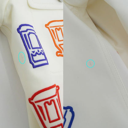Hermes Multicolor Embroidery Jacket 4e0258dn 38 Ivory Cotton Ladies
