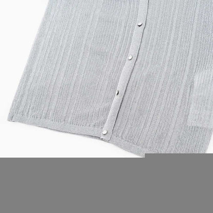 Gucci Cardigan Crystal Button S Size Silver - 765717 Long Sleeve