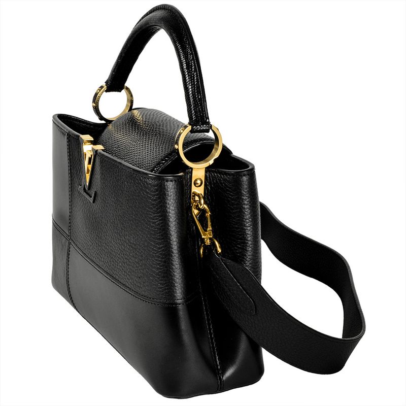 Louis Vuitton Capucines BB Handbag Leather Enamel M59269 Black