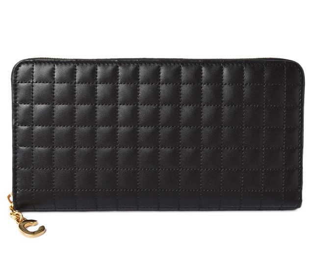 Celine Wallet Long Wallet Large Zipped Wallet 10b553bfl Quilted Black