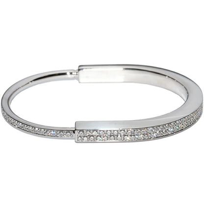 Tiffany & Co Bracelet Bangle 18K White Gold Diamond 557ct Lock Bracelet Extra