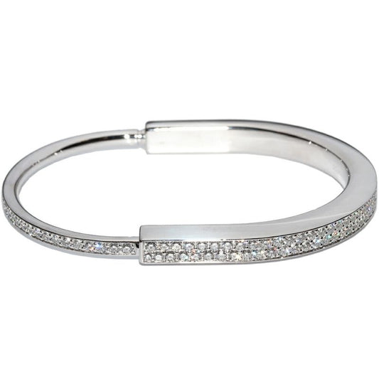 Tiffany & Co Bracelet Bangle 18K White Gold Diamond 557ct Lock Bracelet Extra