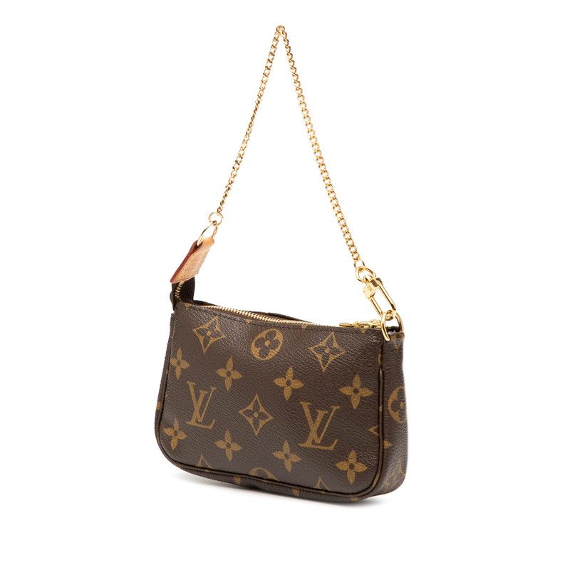 Louis Vuitton Monogram Accessoire Pouch Mini Handbag M58009 Brown PVC Leather