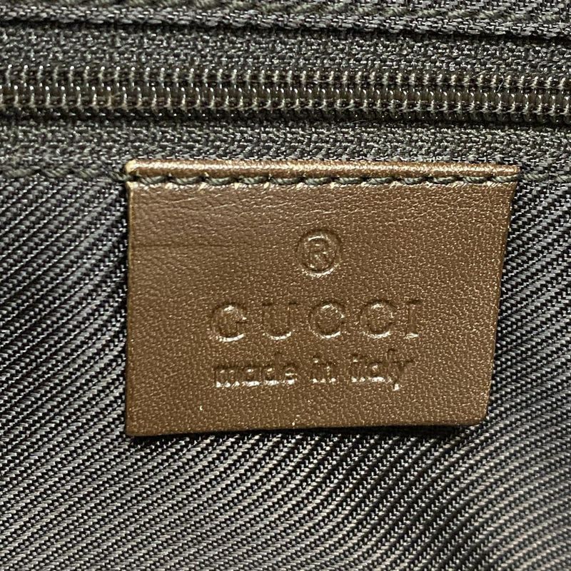 Gucci Handbag GG Pattern 21119 Beige And Dark Brown Leather