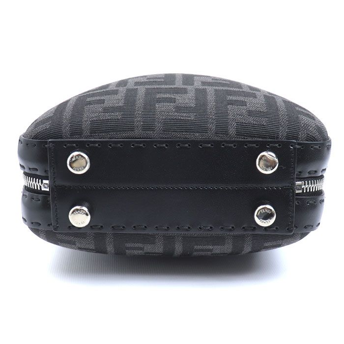 Fendi Mini Travel Zucca Shoulder Bag Black 7va552 Preowned Unisex