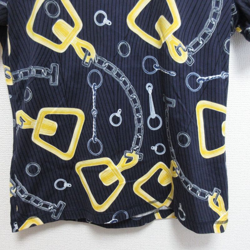 24aw Hermes Kaleidoscope Effect T-Shirt 4h4648dh Size 40 Navy Women's Used