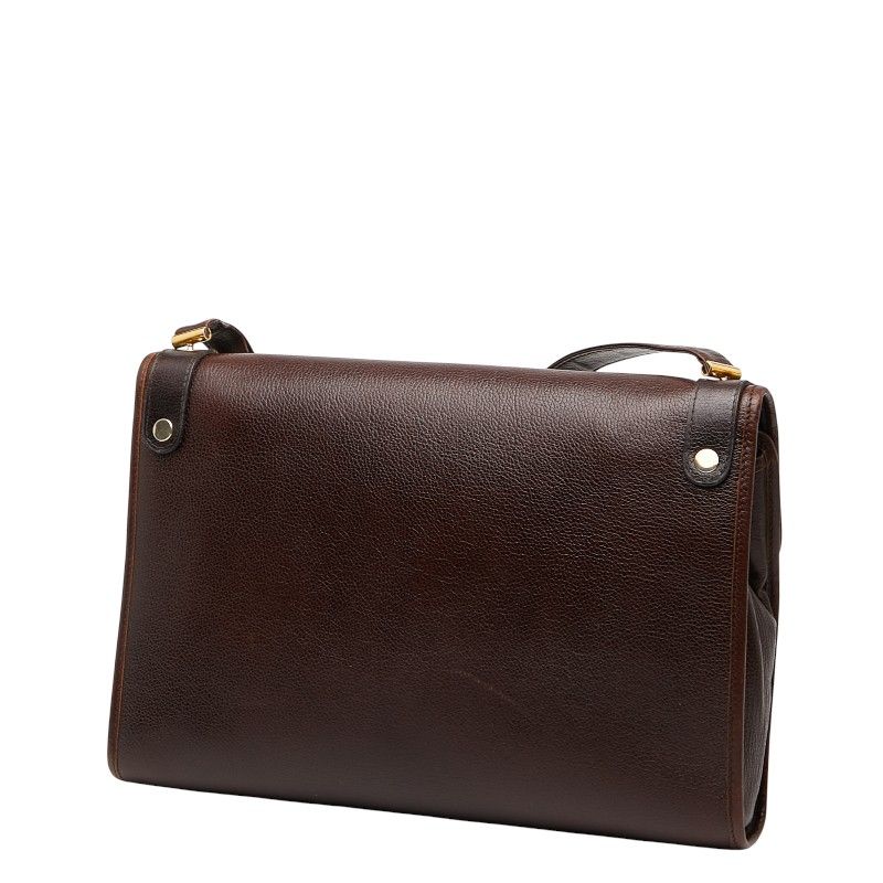 Dior CD Logo One Shoulder Bag Brown Leather Women's Dior