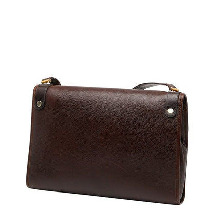 Dior CD Logo One Shoulder Bag Brown Leather Women's Dior