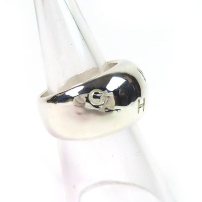 CHANEL Sv925 Logo Engraved Wide Ring Silver Size Approx 13 16.9g Weight Ladies