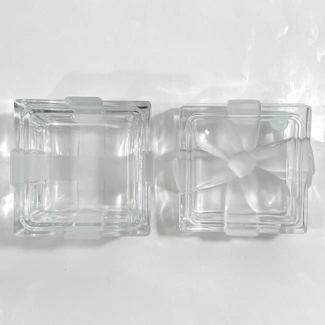 Tiffany & Co Box Clear Bow Never Used Excellent Condition Ribbon Crystal Glass