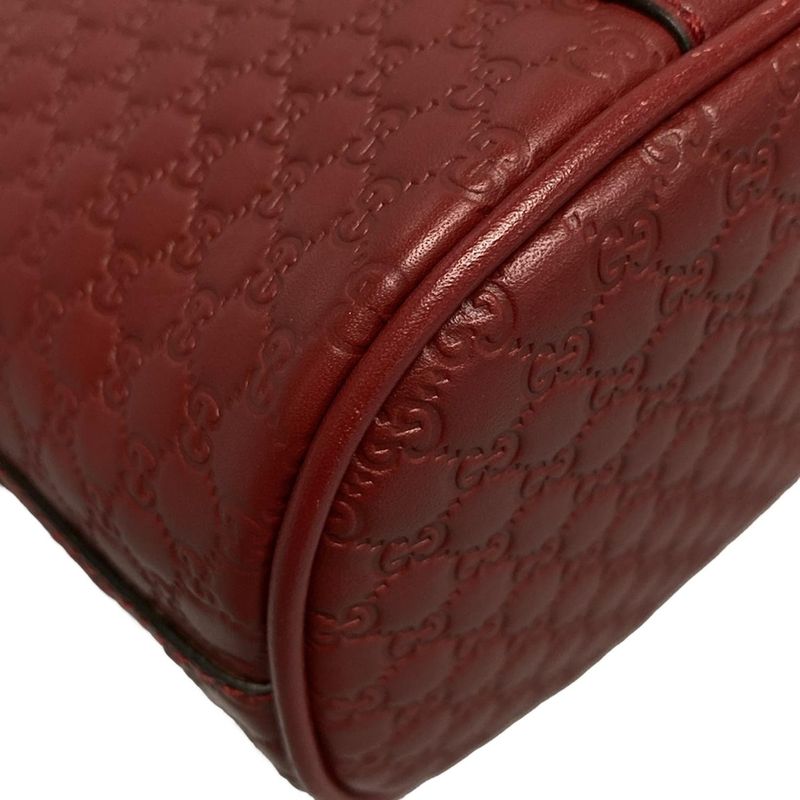 Gucci Handbag Micro Guccissima 449654 Red Leather