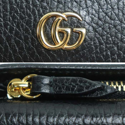 Gucci GG Marmont Compact Wallet Trifold Wallet Black 644407 Ladies Preowned