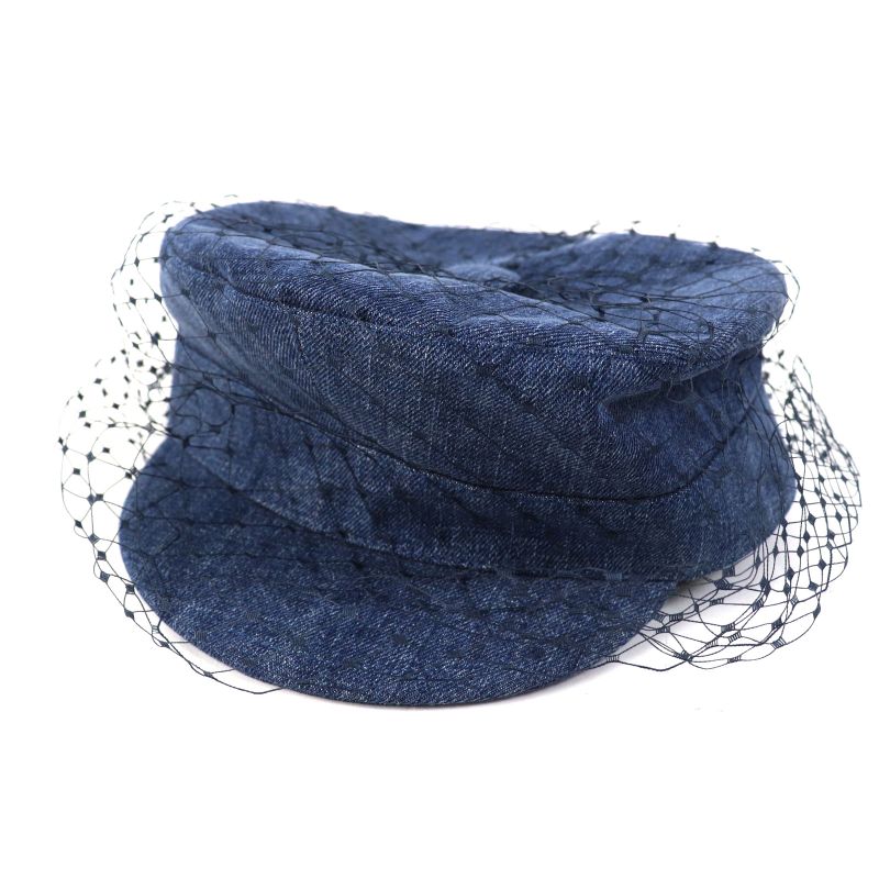 Christian DIOR 86aty920g132 ARTY Cotton Logo Hardware Denim Casket With Veil