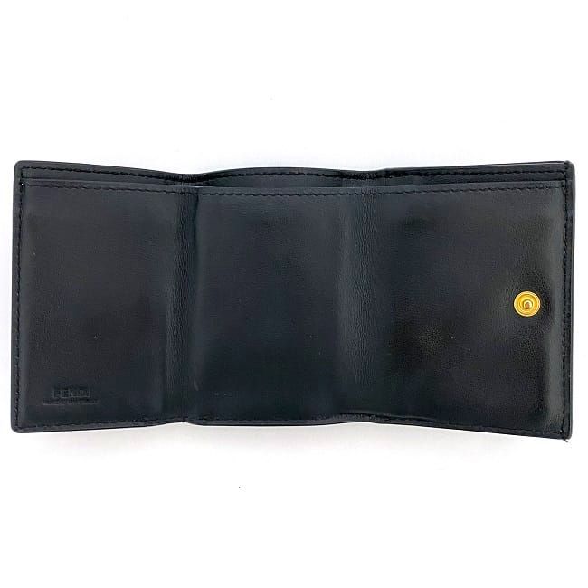Fendi Trifold Wallet Black Brown Fize 8m0395