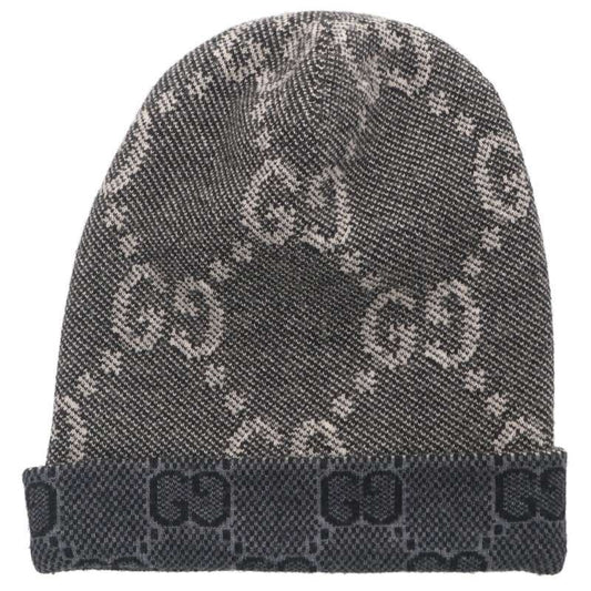 Gucci 716585 4gad0 GG Pattern Wool Knit Hat Men's M