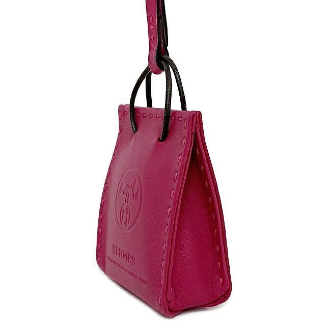 Hermes Charm Sac Orange Pink Rose Mexico Excellent Condition Leather