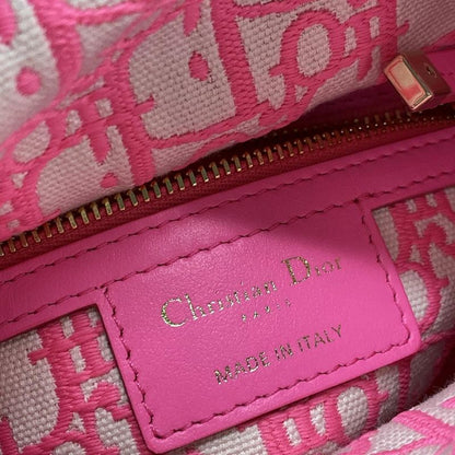 Dior/christian Dior Handbag Lady Dior Medium Bag Beige And Pink And White