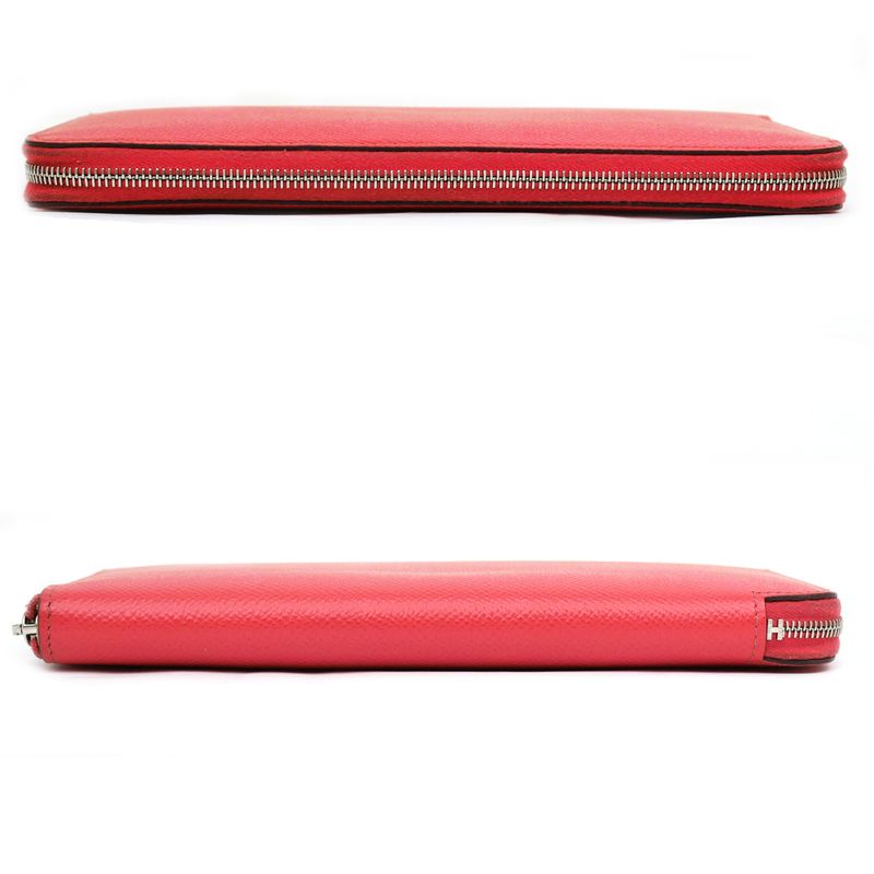 Hermes Azap Long Silk-in Vo-epson Pink Silver-hardware A Engraved Long