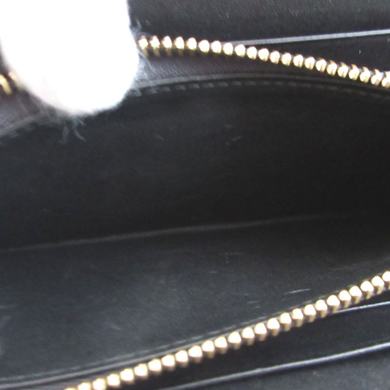 Loewe Amazona Canvas Leather Beige Black Round Zipper Long Wallet 0472 Loewe