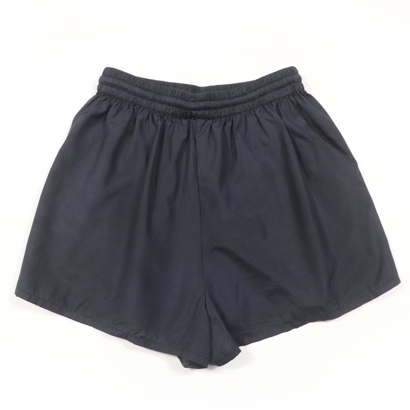 Prada 2021 P218g 100% Silk Triangle Logo Plate Shorts Black 38 Made In Italy