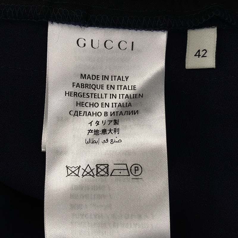 Gucci | 2018 | Webline Rayon Trouser Pants | 42 | Navy Red | Women's