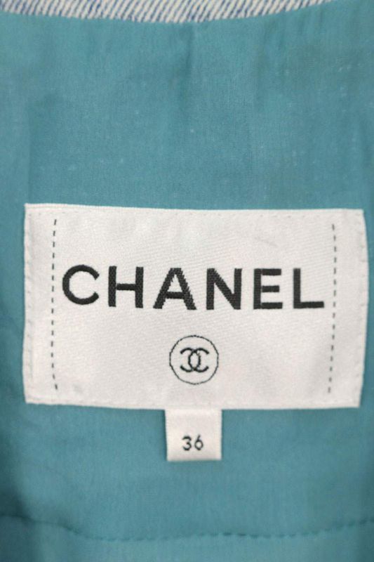 Chanel P72346v63980 Tweed Denim Blouson Women 36