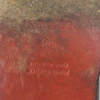 Hermes Vintage Api H Logo Buckle Belt Square Toe Leather Loafer