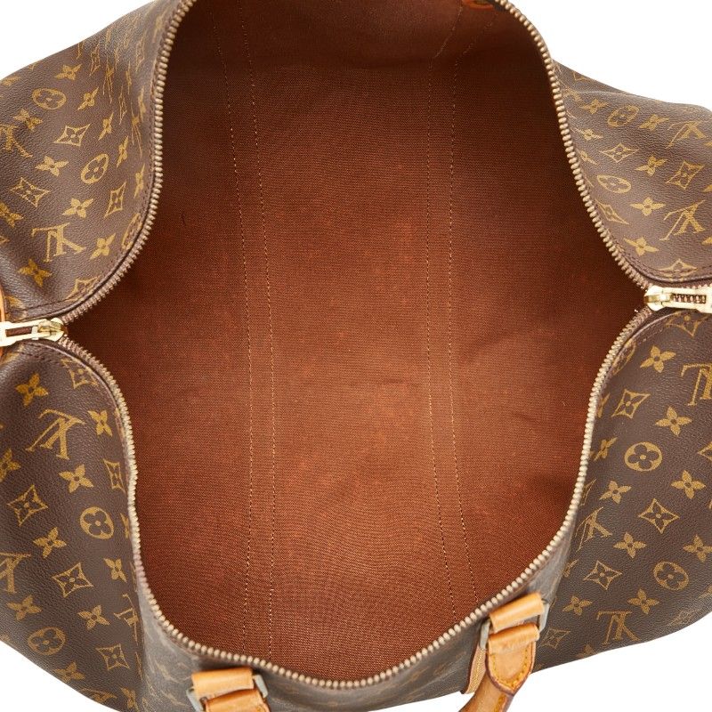 Louis Vuitton Monogram Keepall 55 Boston Bag Travel Bag M41424 Brown PVC