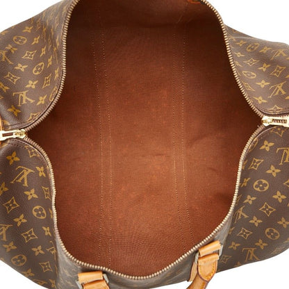 Louis Vuitton Monogram Keepall 55 Boston Bag Travel Bag M41424 Brown PVC