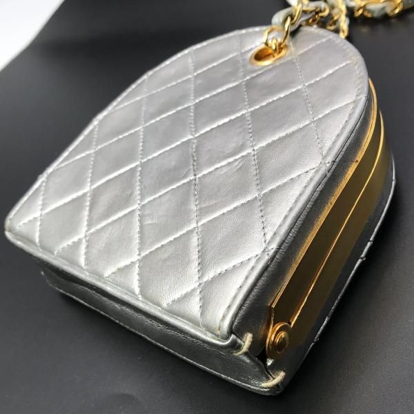 Chanel Pouch Chain Shoulder Bag Silver