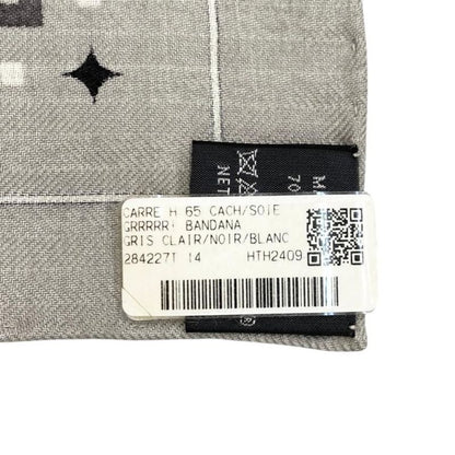 Hermes Bandana Carré H 65 Grrrrrrr! H284227t 14 Gris Cles Noir Black White