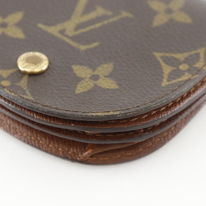 Louis Vuitton Porte Monnaie Gousset M61970 Monogram Canvas Brown Ct1004 Unisex