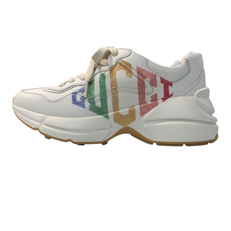 2984 Gucci 524990 Light Glitter Logo Sneakers Shoes Preowned Excellent Condition