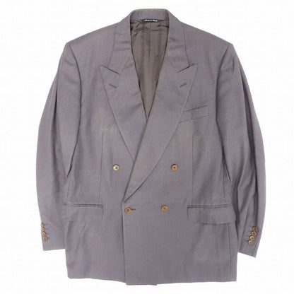 Celine French Double Suit Setup Peaked Lapel Tailored Pants Size 52 XL Gray